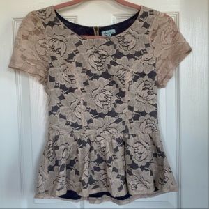 Lace peplum tip